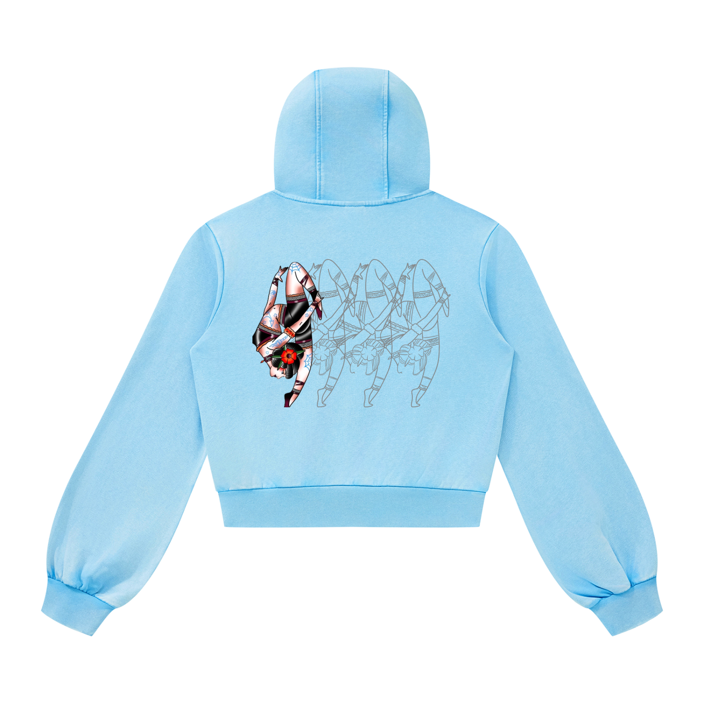 Marked in Motion Vintage-Wash Cropped Zip Hoodie — Beardy x Flash Supply Co.