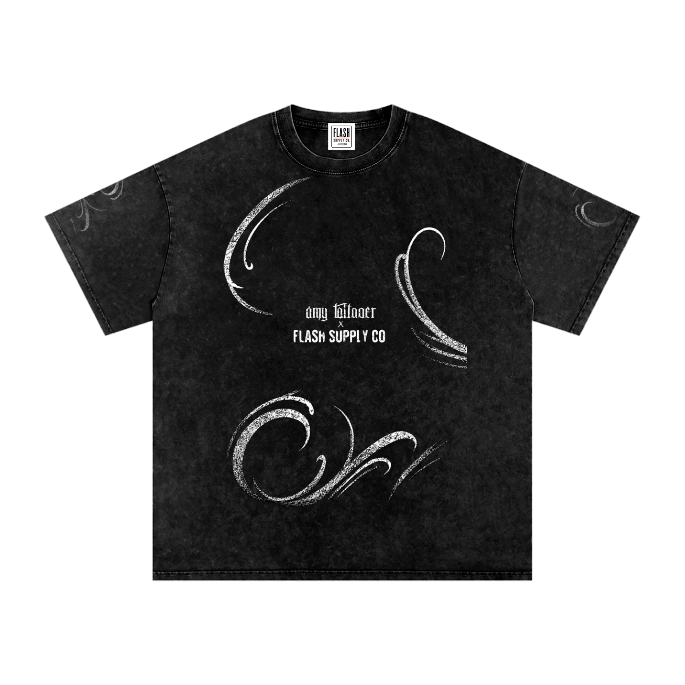 Blind Ecstasy Snow-Washed Oversized Tee — Amy.tattooer x Flash Supply Co.