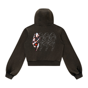 Marked in Motion Vintage-Wash Cropped Zip Hoodie — Beardy x Flash Supply Co.