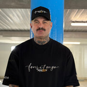 No Shortcutz “Fons et Origo” A-Frame Cap — Black
